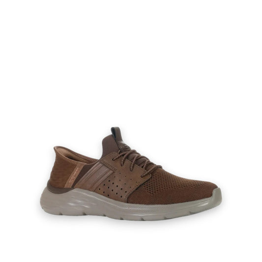 SKECHERS MENS GARNER NEWICK - DARK BROWN