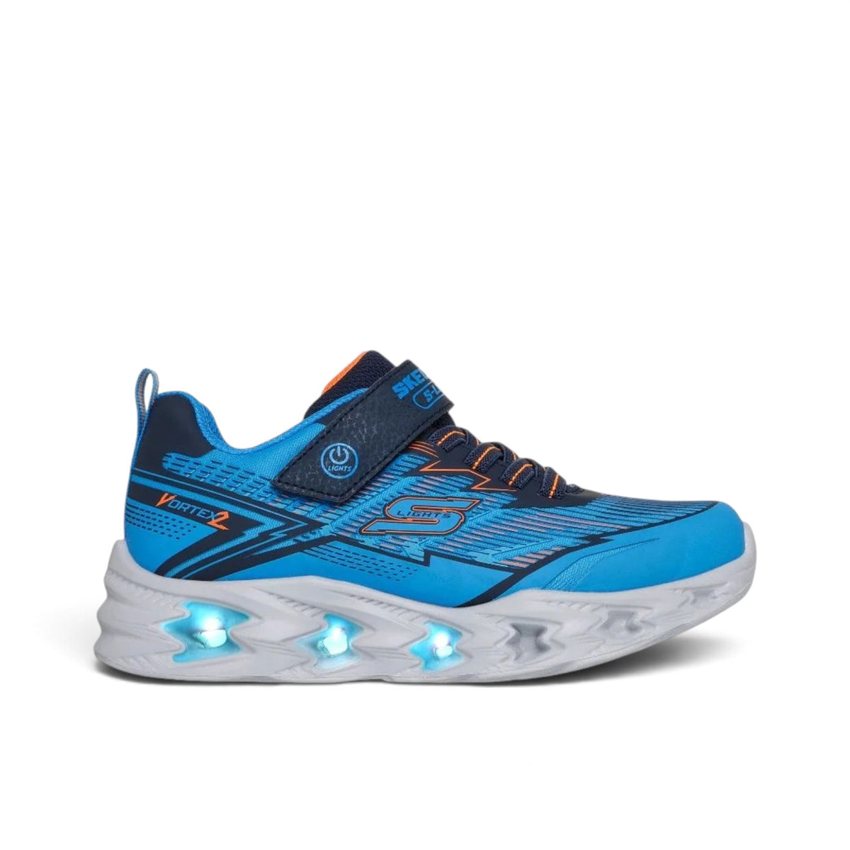 SKECHERS KIDS LIGHTS VORTEX 2.0 VELTROX - BLUE/NAVY