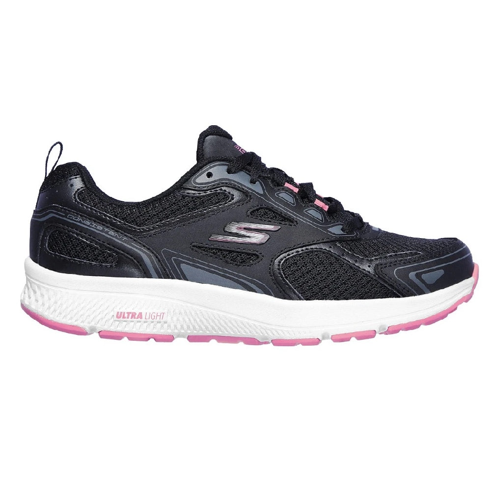 SKECHERS WOMENS GO RUN CONSISTENT - BLACK/PINK