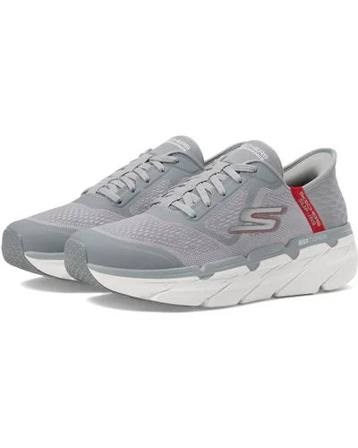 SKECHERS MENS MAX CUSHIONING PREMIER ASCENDANT - GRAY/RED