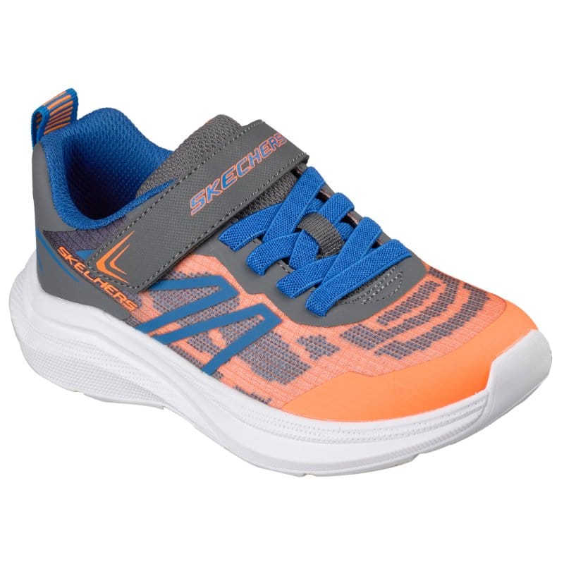 SKECHERS KIDS MICROSPEC VELOCITY - ORANGE/CHARCOAL