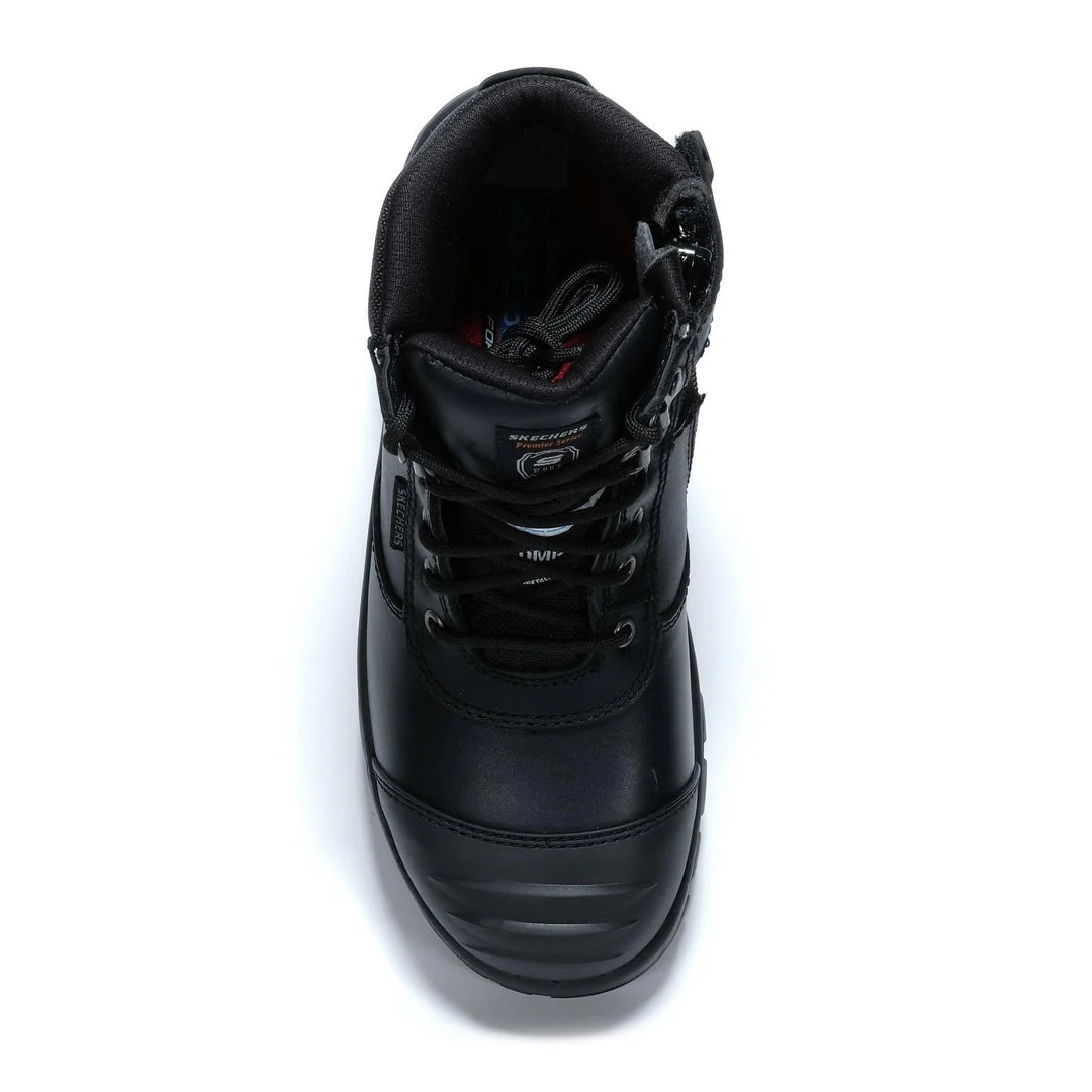 SKECHERS MENS RUDDLE WORK BOOT - BLACK