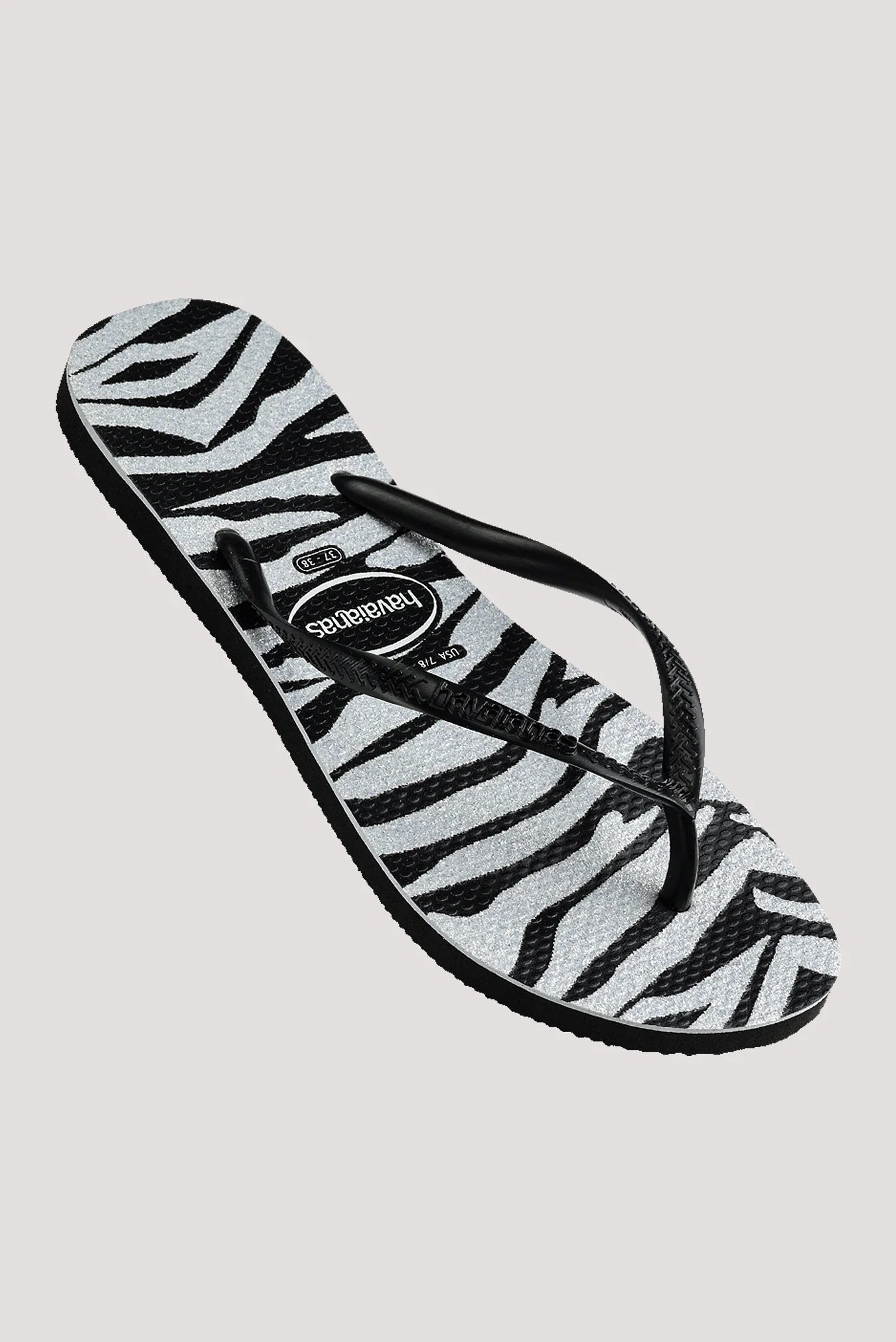 HAVAIANAS SLIM ANIMAL GLITTER - BLACK