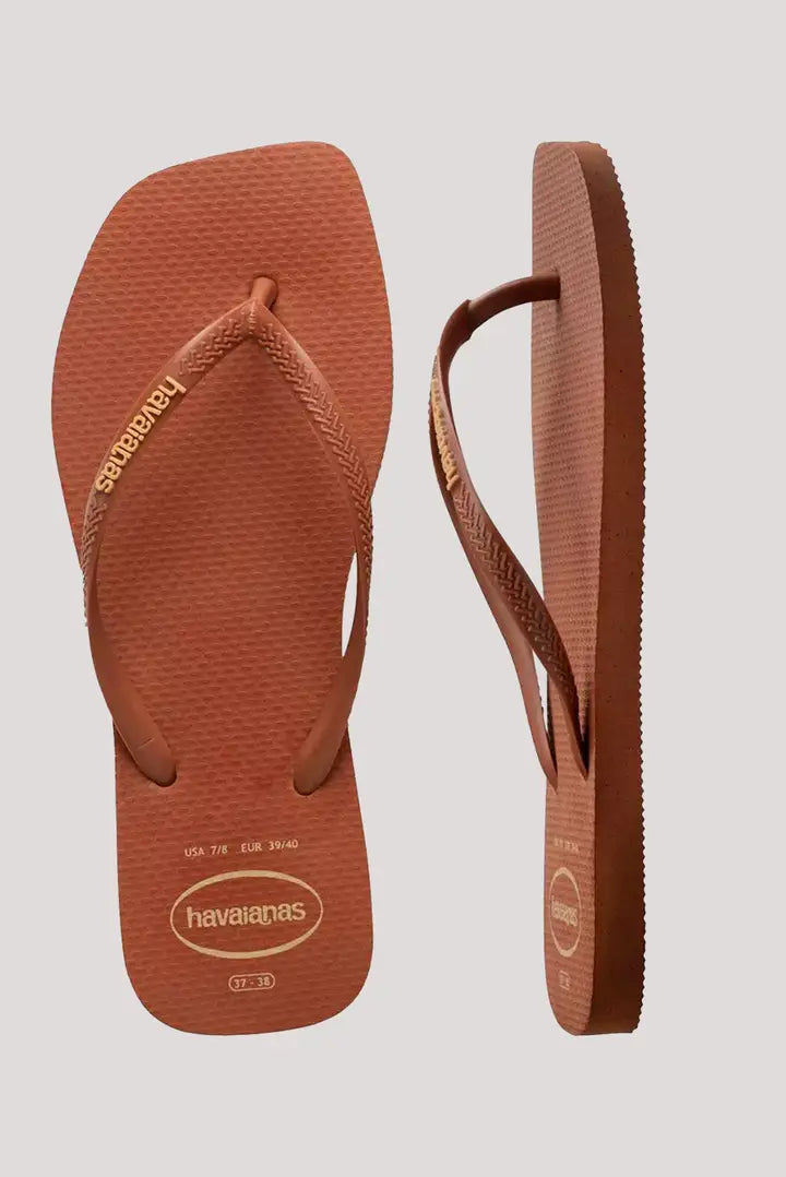 HAVAIANAS SLIM SQUARE LOGO POP UP - RUST
