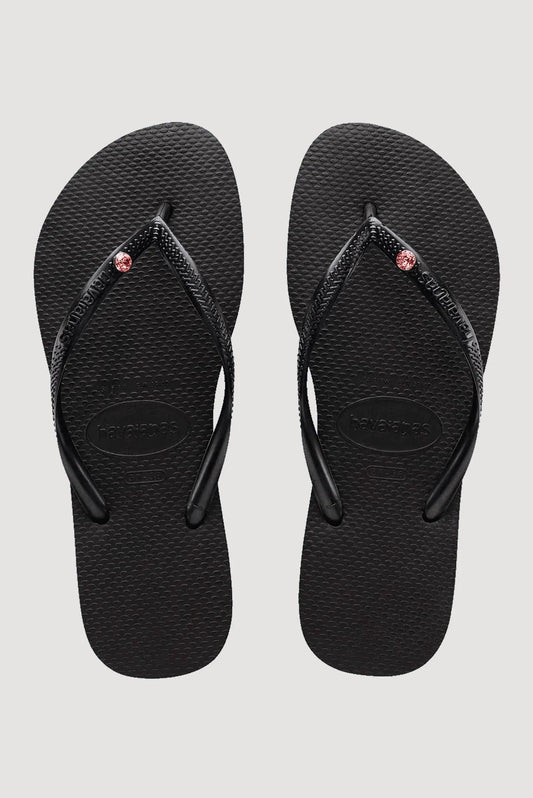 HAVAIANAS SLIM APAC CRYSTAL - BLACK/LIGHT ROSE