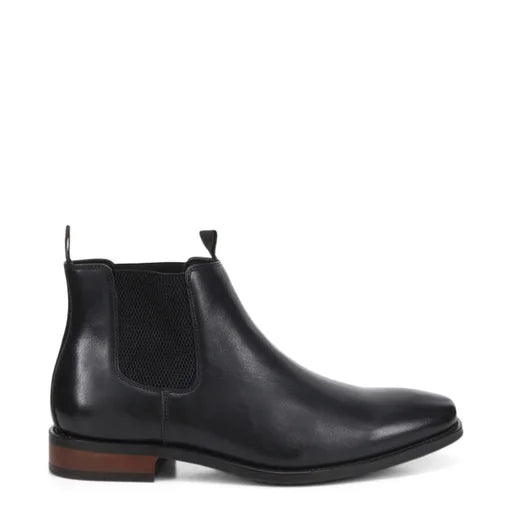 HUSH PUPPIES WISCONSIN - BLACK BURNISH/BROWN HEEL