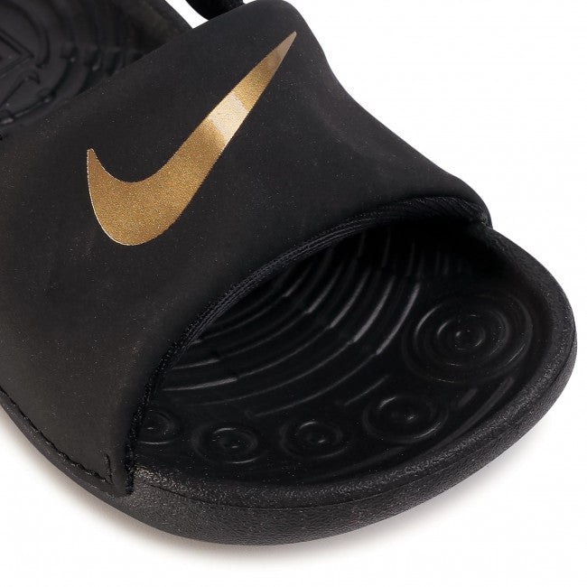 NIKE INFANT KAWA SLIDE - BLACK/METALLIC GOLD â Lotsa Shoes