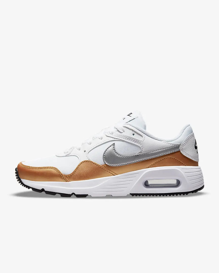 Air max womens sales white and gold
