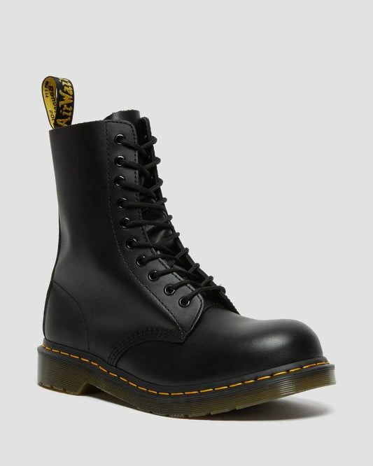 DR MARTEN 1919 LEATHER MID CALF BOOTS - BLACK FINE HAIRCELL