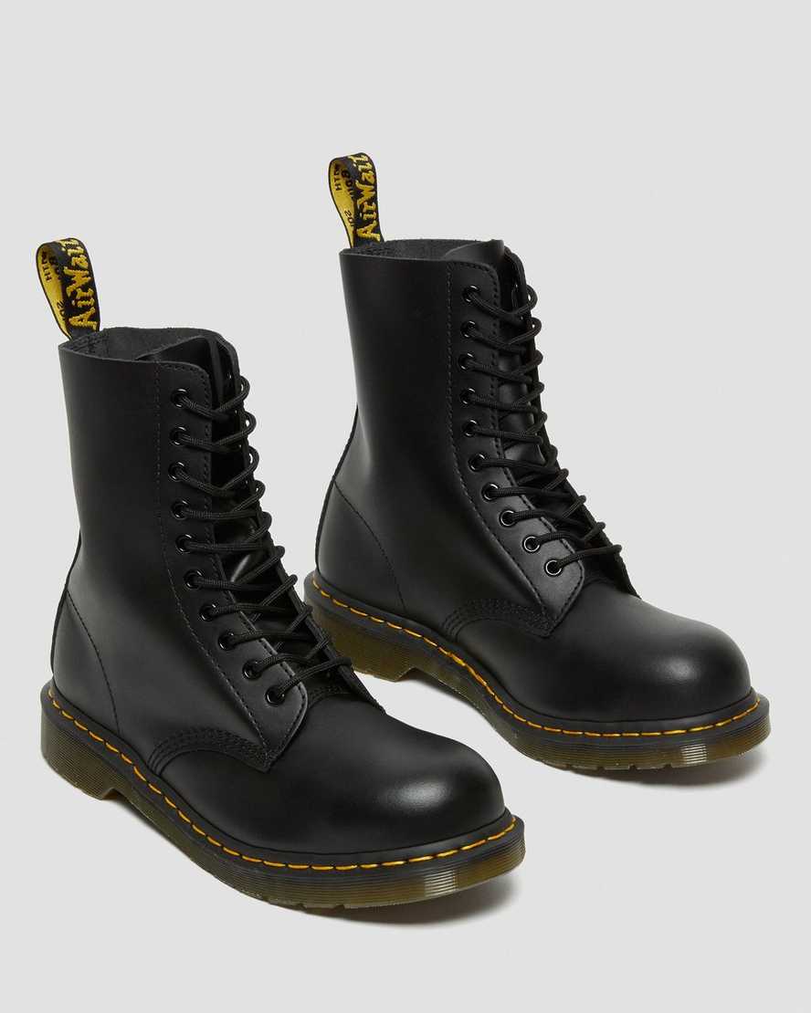DR MARTEN 1919 LEATHER MID CALF BOOTS - BLACK FINE HAIRCELL
