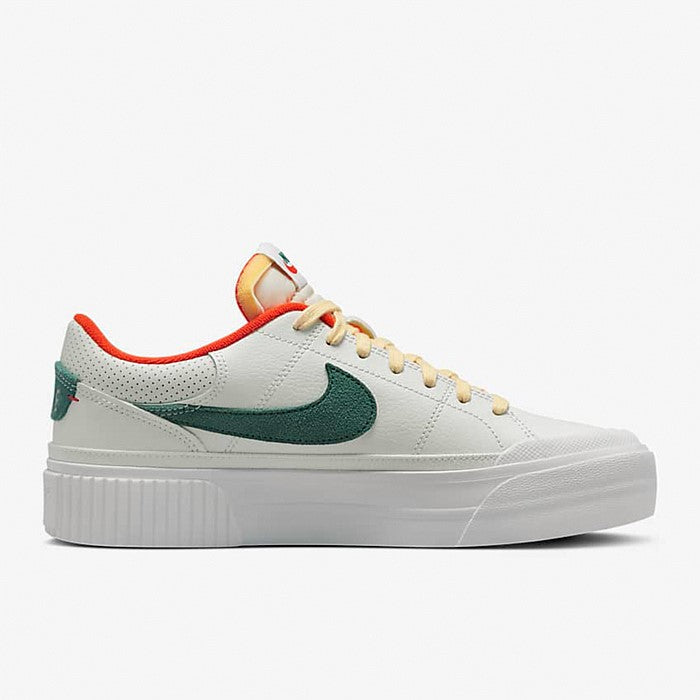 NIKE WOMENS COURT LEGACY LIFT - SAIL/NOBLE GREEN-PICANTE RED-OPTI YELLOW