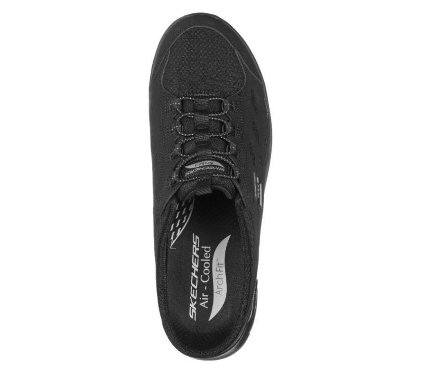 SKECHERS WOMENS SKECHERS ARCH FIT REFINE LUCKY BREEZE - BLACK/BLACK