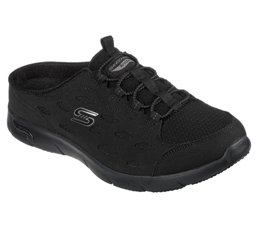 SKECHERS WOMENS SKECHERS ARCH FIT REFINE LUCKY BREEZE - BLACK/BLACK