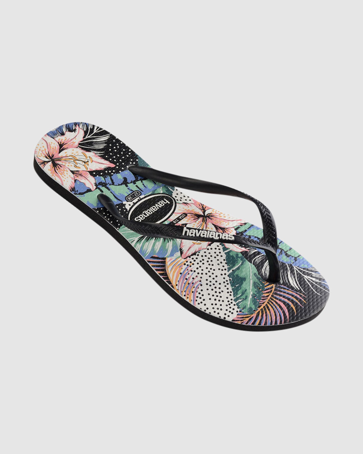 HAVAIANAS SLIM FLORAL DOTS - PRETO