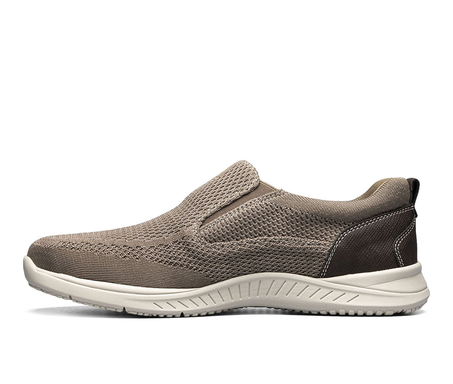 FLORSHEIM NUNN BUSH CONWAY KNIT MOC TOE SLIP ON - TAUPE