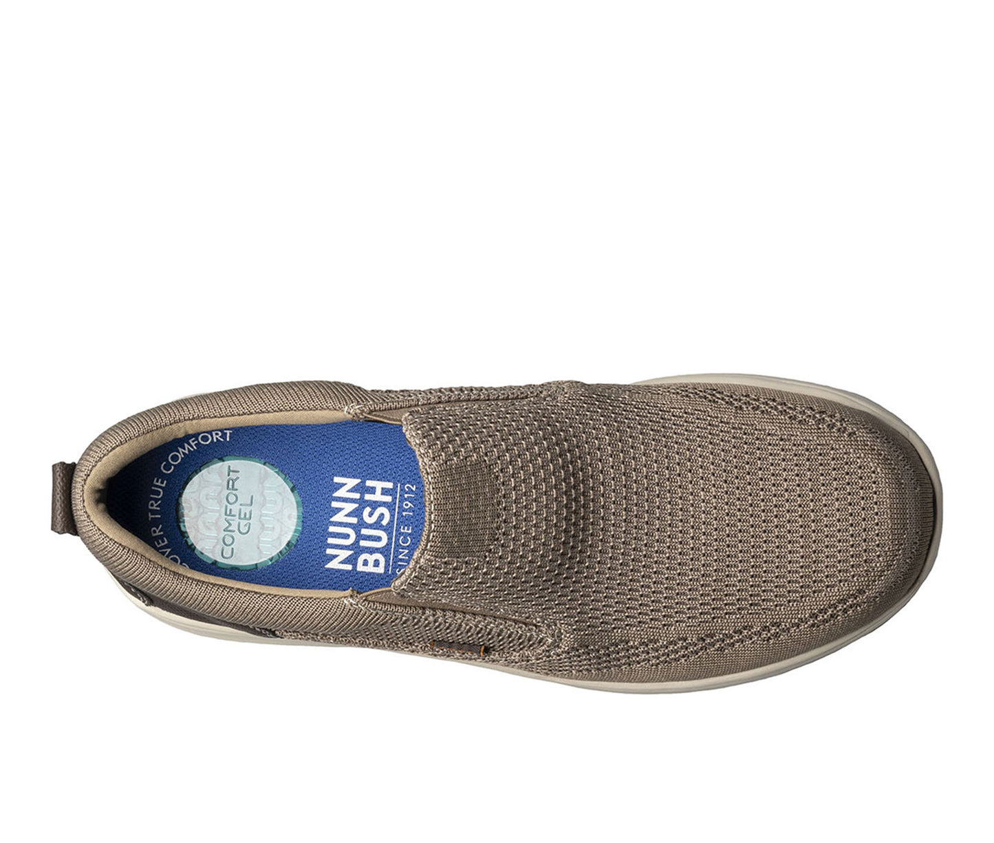 FLORSHEIM NUNN BUSH CONWAY KNIT MOC TOE SLIP ON - TAUPE