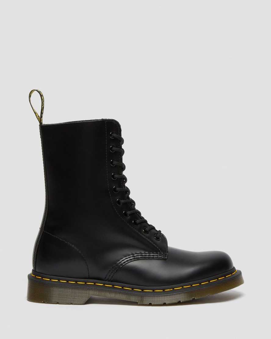 DR MARTENS 1490 SMOOTH LEATHER MID CALF BOOTS - BLACK