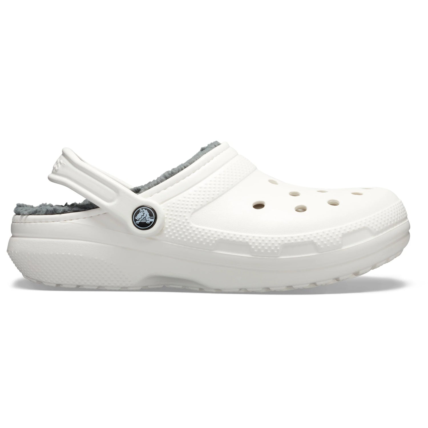 White fuzzy clearance crocs size 6
