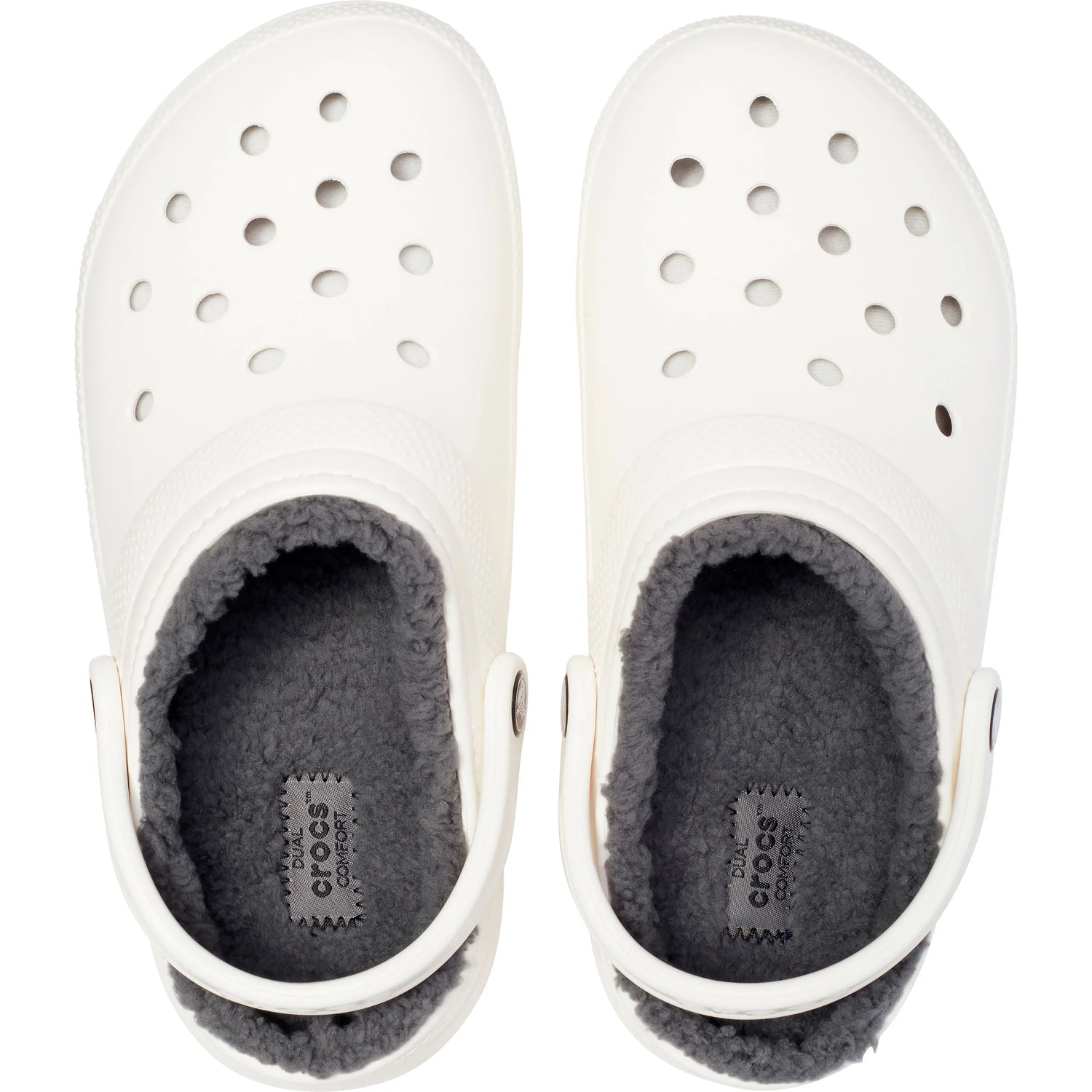 CROCS CLASSIC LINED CLOG WHITE GREY Lotsa Shoes