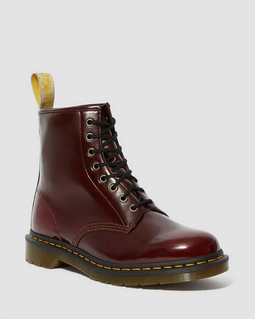 DR MARTEN VEGAN 1460 ANKLE BOOTS - CHERRY RED OXFORD RUB OFF