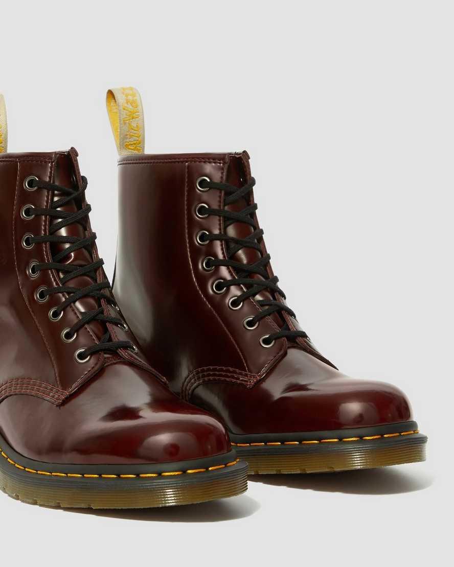 DR MARTEN VEGAN 1460 ANKLE BOOTS - CHERRY RED OXFORD RUB OFF