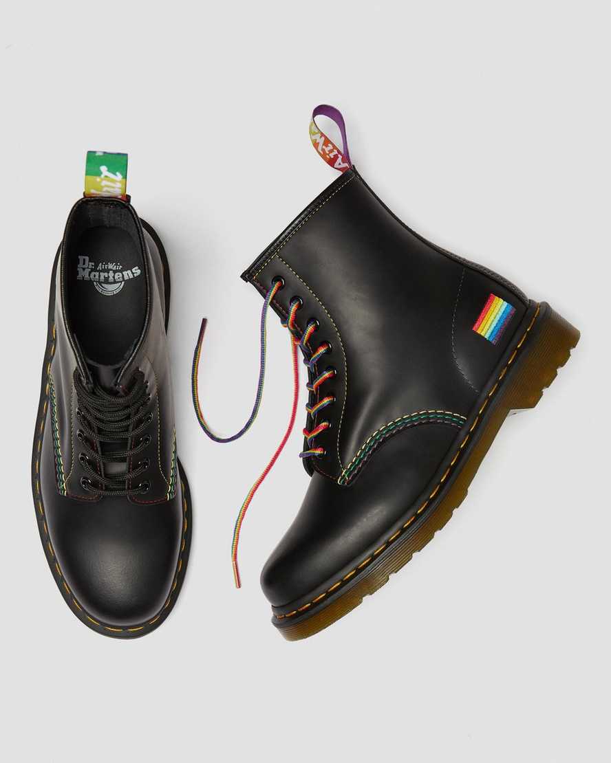 DR MARTENS 1460 PRIDE SMOOTH LEATHER - BLACK