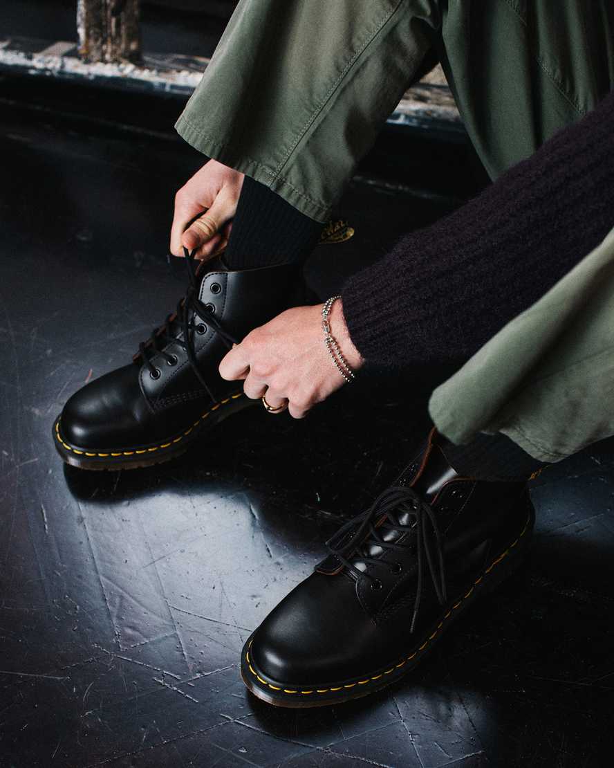 DR MARTENS VINTAGE 101 LEATHER ANKLE BOOTS BLACK QUILON – Lotsa