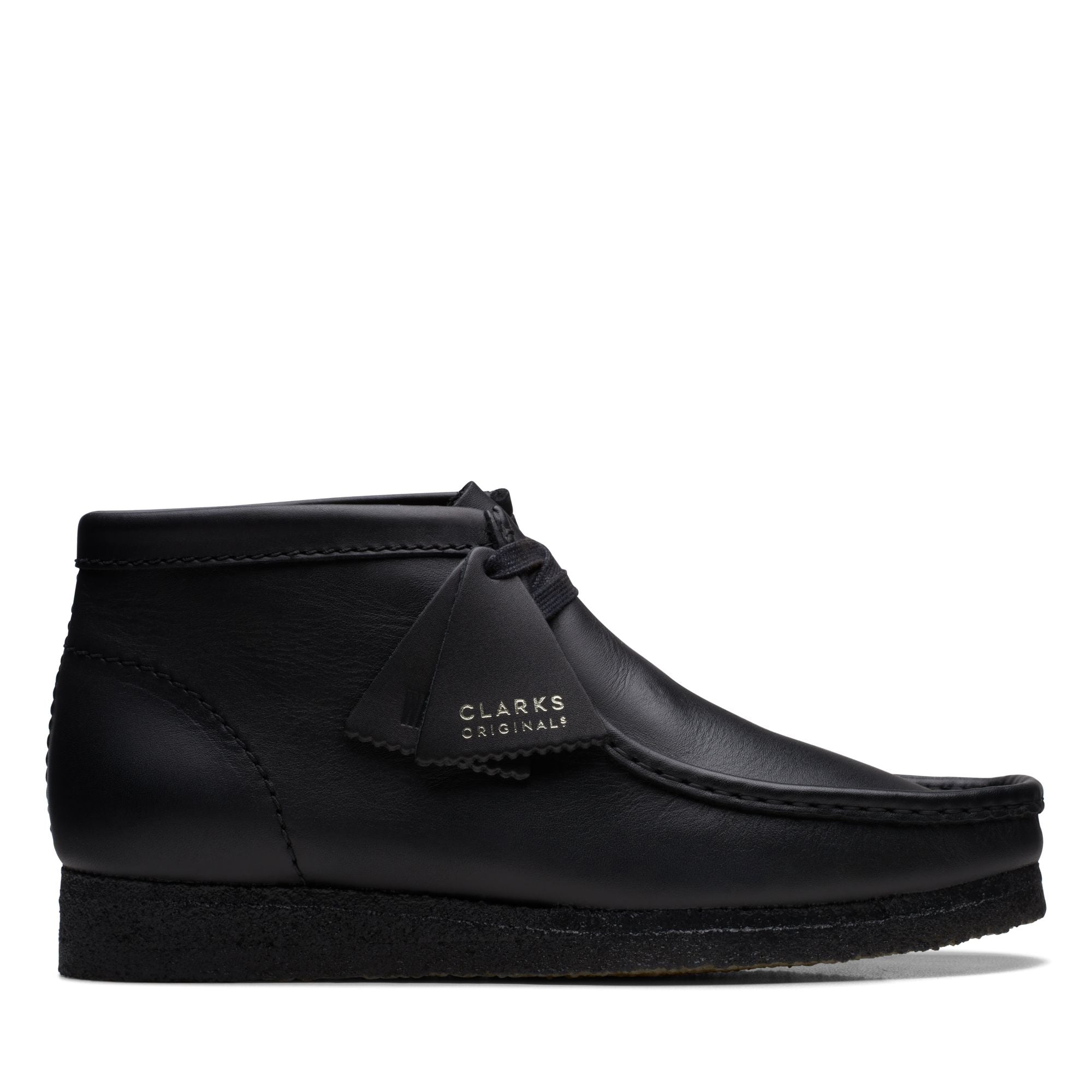 Clarks Back CLARKS WALLABEE BOOT - BLACK LEATHER – Lotsa Shoes