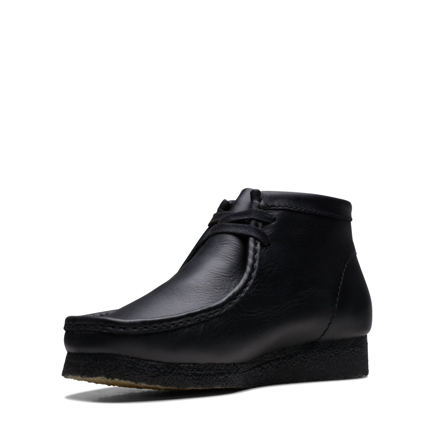 CLARKS WALLABEE BOOT - BLACK LEATHER