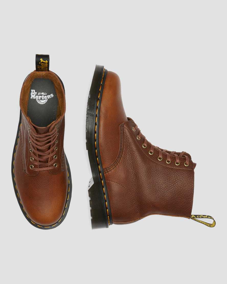 DR MARTENS 1460 PASCAL AMBASSADOR LEATHER LACE UP BOOTS - CASHEW