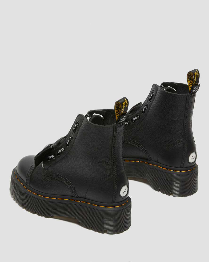 DR MARTENS SINCLAIR LAZY OAF LEATHER PLATFORM - BLACK PISA