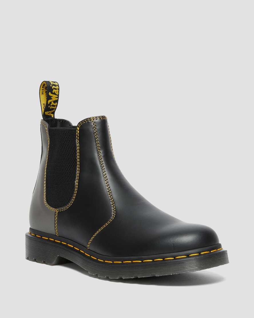 DR MARTENS 2976 SMOOTH CLASH LEATHER CHELSEA BOOTS - BLACK/CHARCOAL