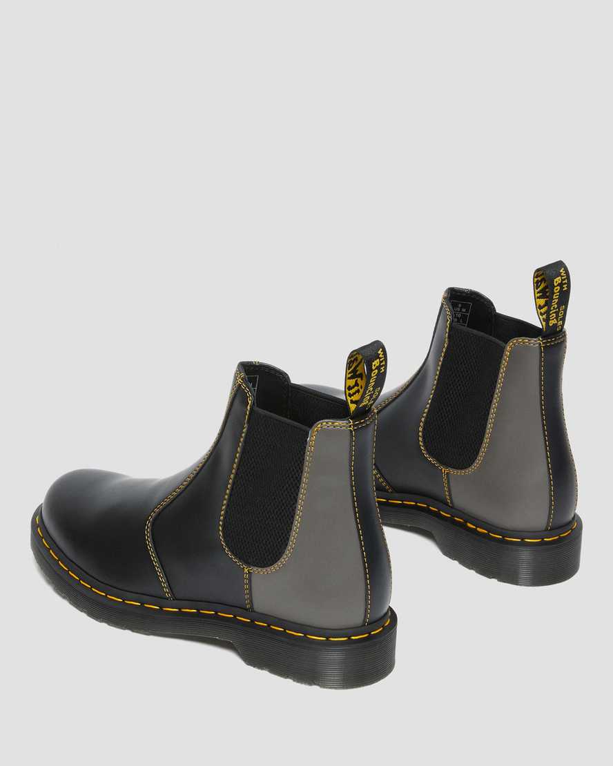 DR MARTENS 2976 SMOOTH CLASH LEATHER CHELSEA BOOTS - BLACK/CHARCOAL
