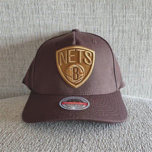 MITCHELL & NESS NETS SNAPBACK - BROWN/GOLD
