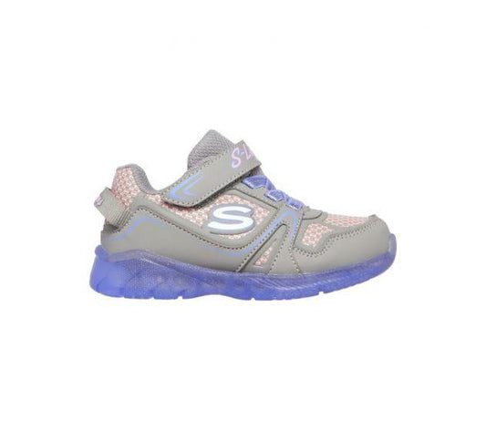 SKECHERS INFANTS S LIGHTS: ILLUMI-BRIGHTS MOON BOUNCER - GREY/LAVENDER