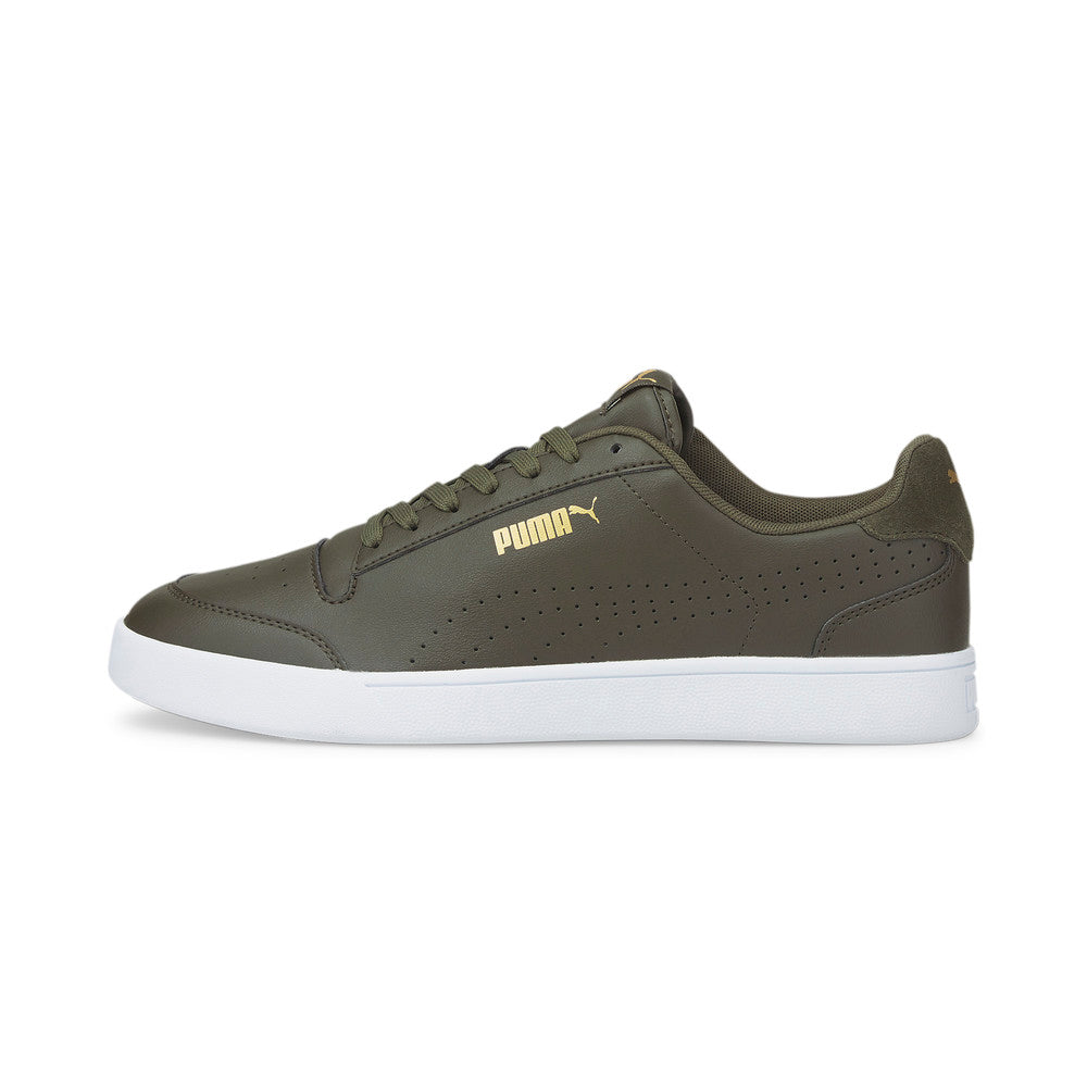 PUMA SHUFFLE PERFORATED - FOREST NIGHT/PUMA TEAM GOLD