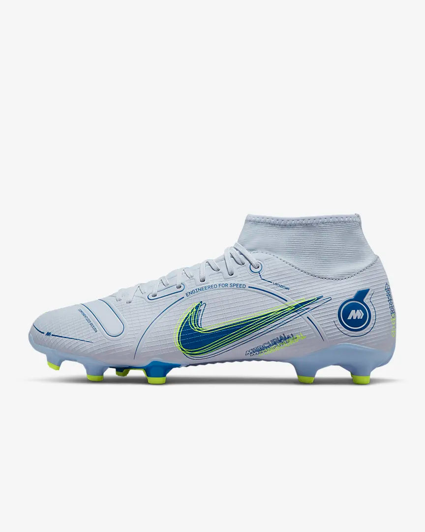 NIKE SUPERFLY 8 ACADEMY FG/MG - FOOTBALL GREY/DARK MARINA BLUE