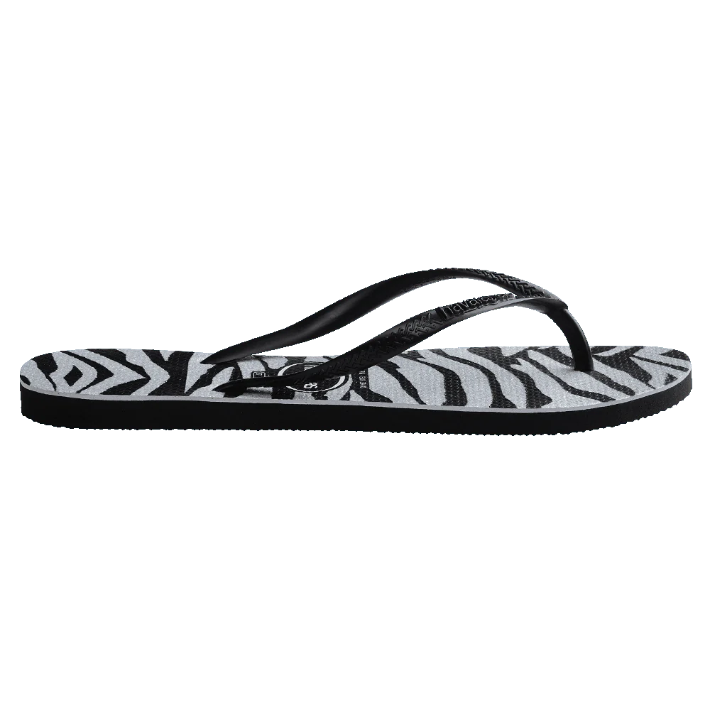 HAVIANAS SLIM ANIMAL GLITTER - BLACK