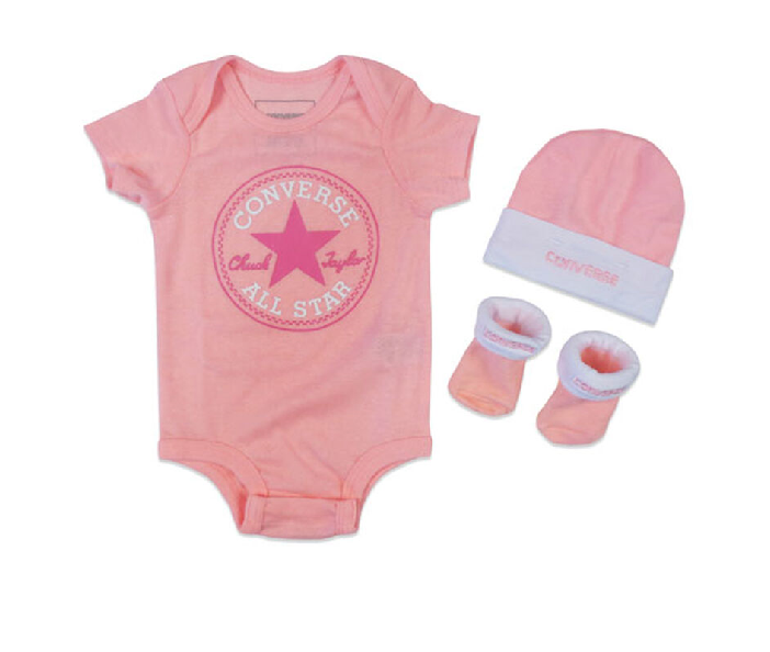 Rekvisitter Ekspedient galdeblæren CONVERSE CT NEWBORN BABY CLASSIC 3PC SET - PINK – Lotsa Shoes