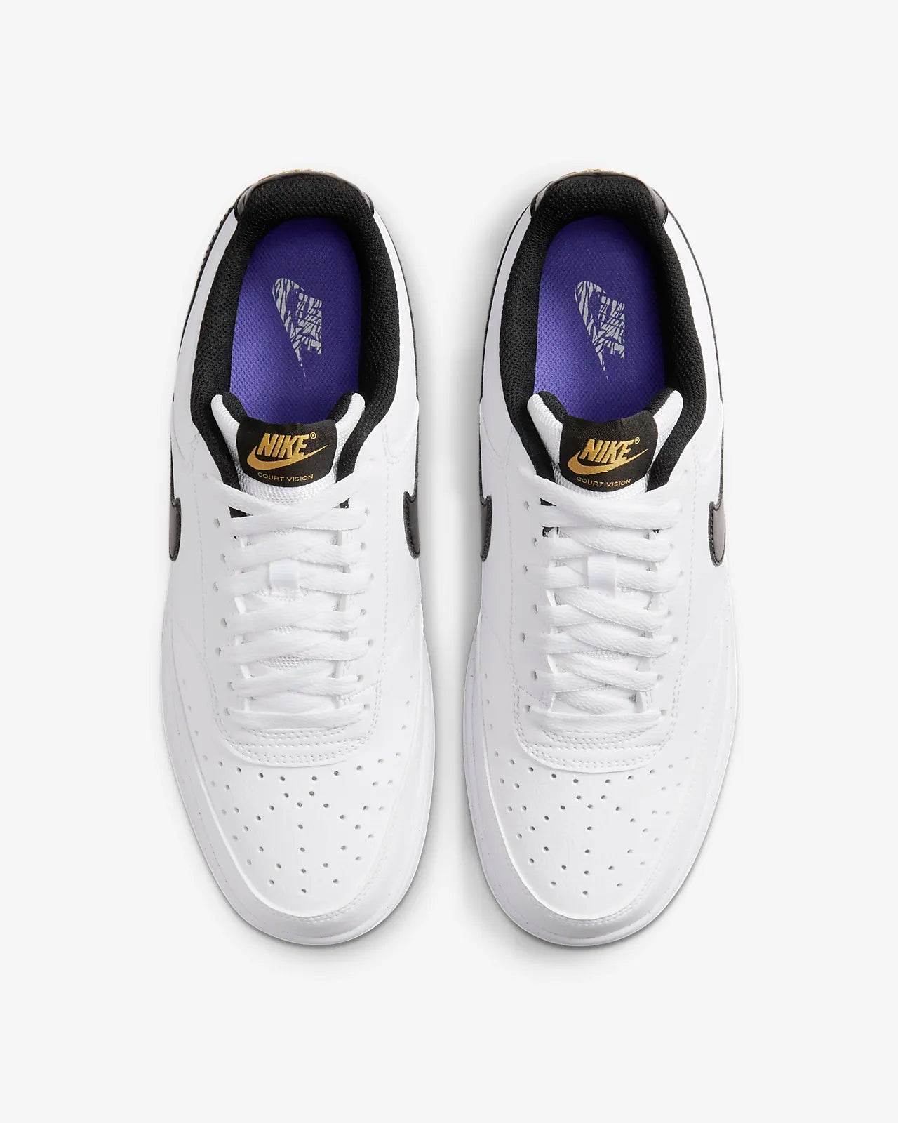NIKE COURT VISION LO - WHITE/BLACK-METALLIC GOLD