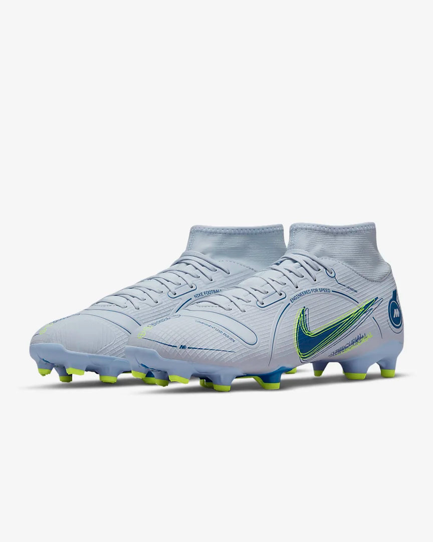 NIKE SUPERFLY 8 ACADEMY FG/MG - FOOTBALL GREY/DARK MARINA BLUE