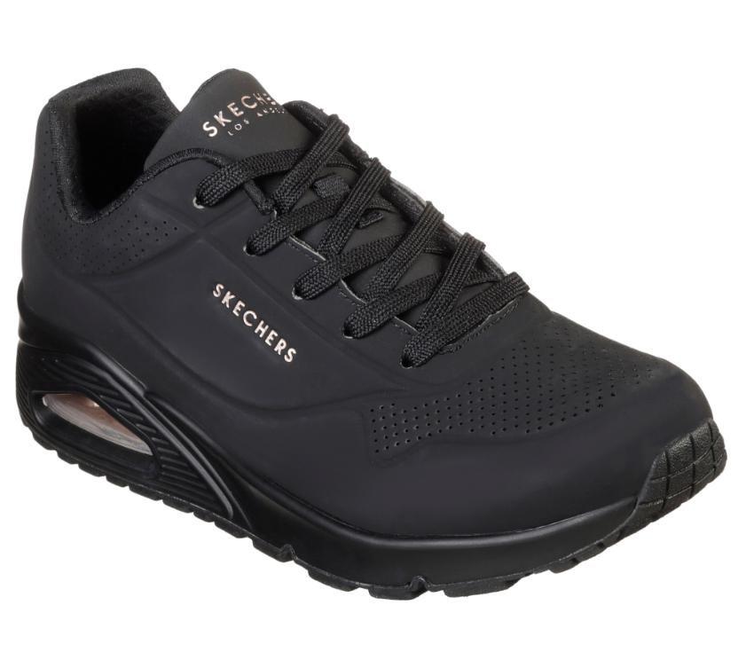 SKECHERS WOMENS UNO STAND ON AIR - BLACK