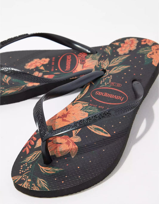 HAVAIANAS SLIM ORGANIC FC - BLACK/DARK ASH