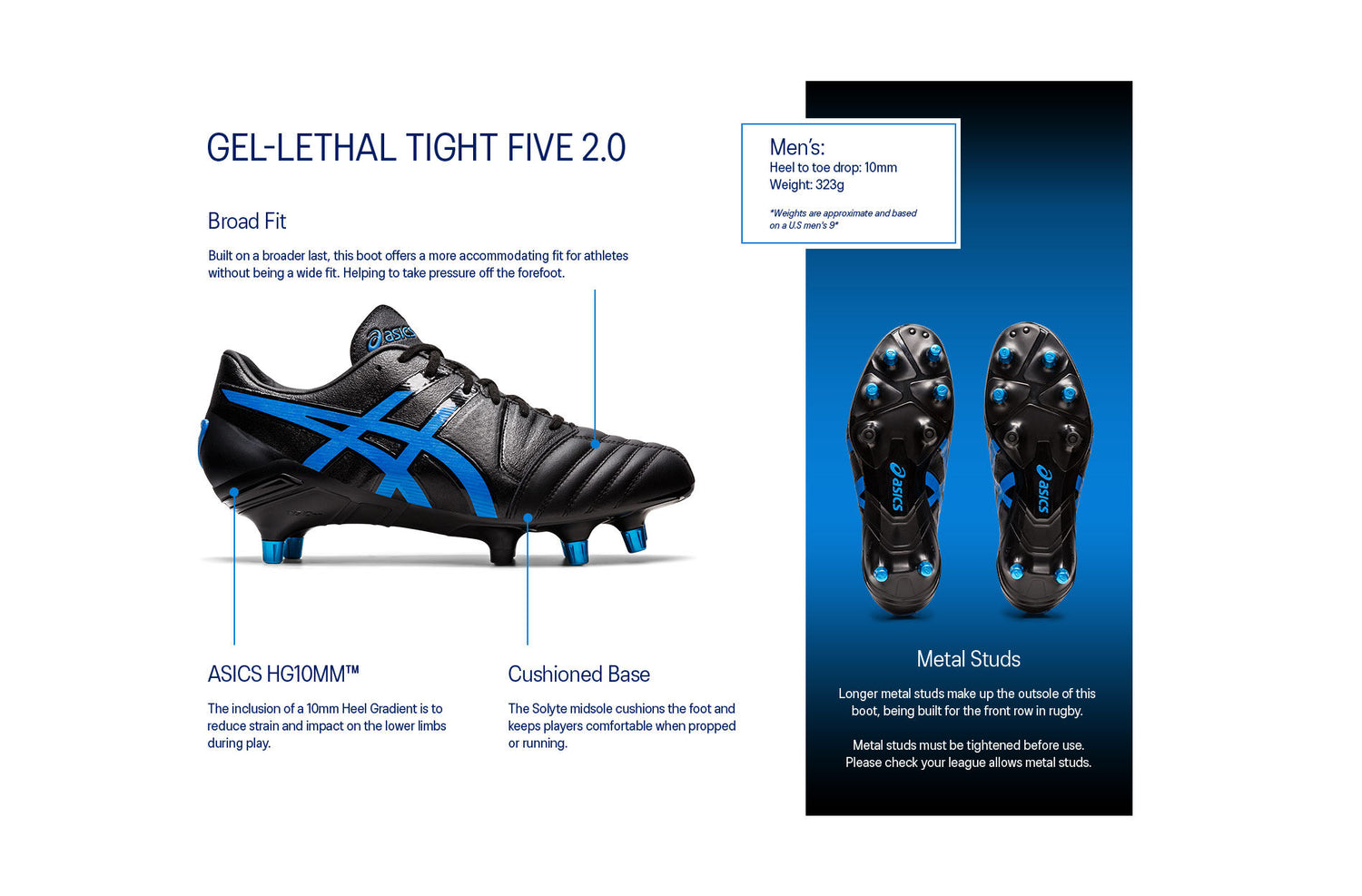 ASICS GEL LETHAL TIGHT FIVE Black Electric Blue Lotsa Shoes