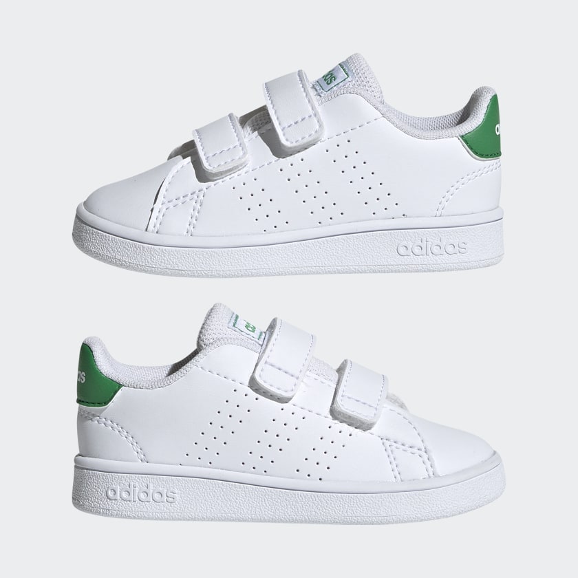 ADIDAS INFANT ADVANTAGE I - Cloud White / Green / Grey Two