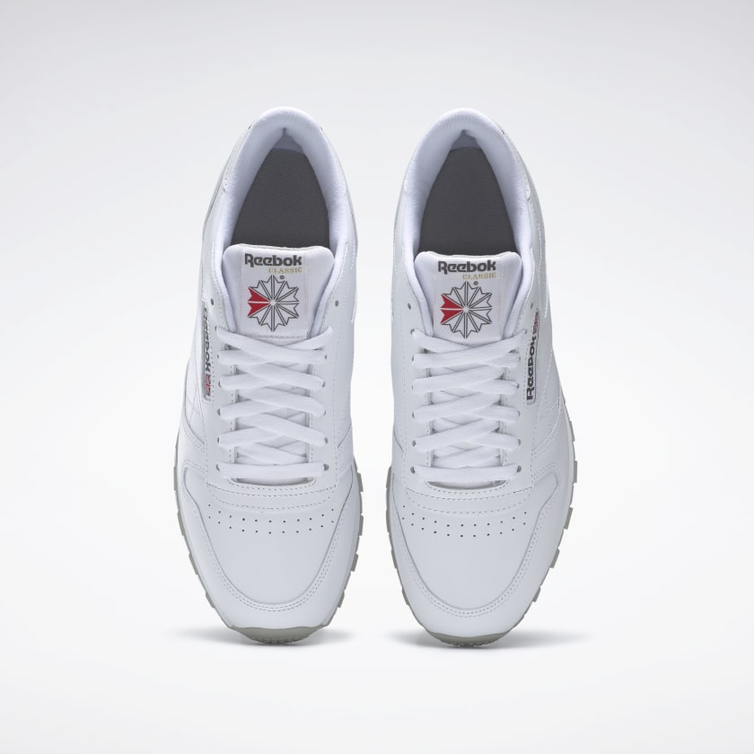 Mens reebok classic leather mid white-grey Clearance