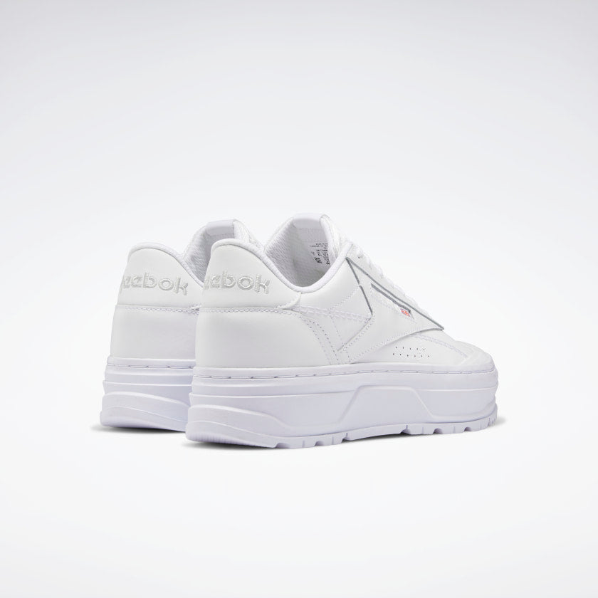 REEBOK WOMENS CLUB C DOUBLE GEO - CLOUD WHITE/ CLOUD WHITE/ PURE GREY