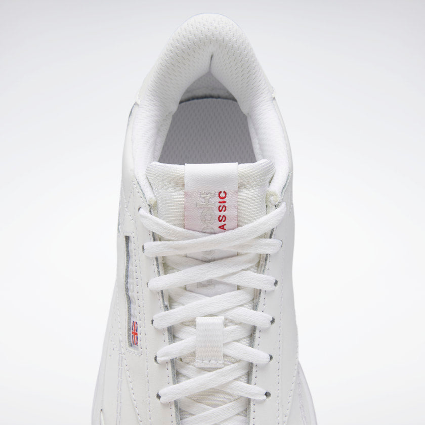 REEBOK WOMENS CLUB C DOUBLE GEO - CLOUD WHITE/ CLOUD WHITE/ PURE GREY