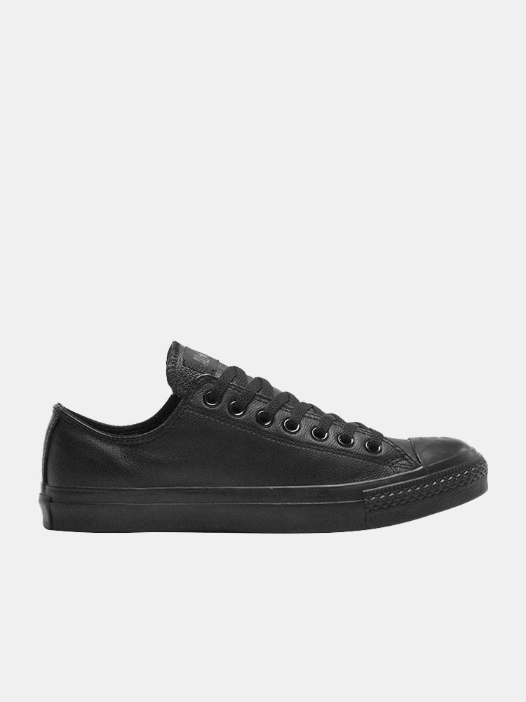 CONVERSE CHUCK TAYLOR ALL STAR LEATHER - LOW TOP BLACK/BLACK – Lotsa Shoes