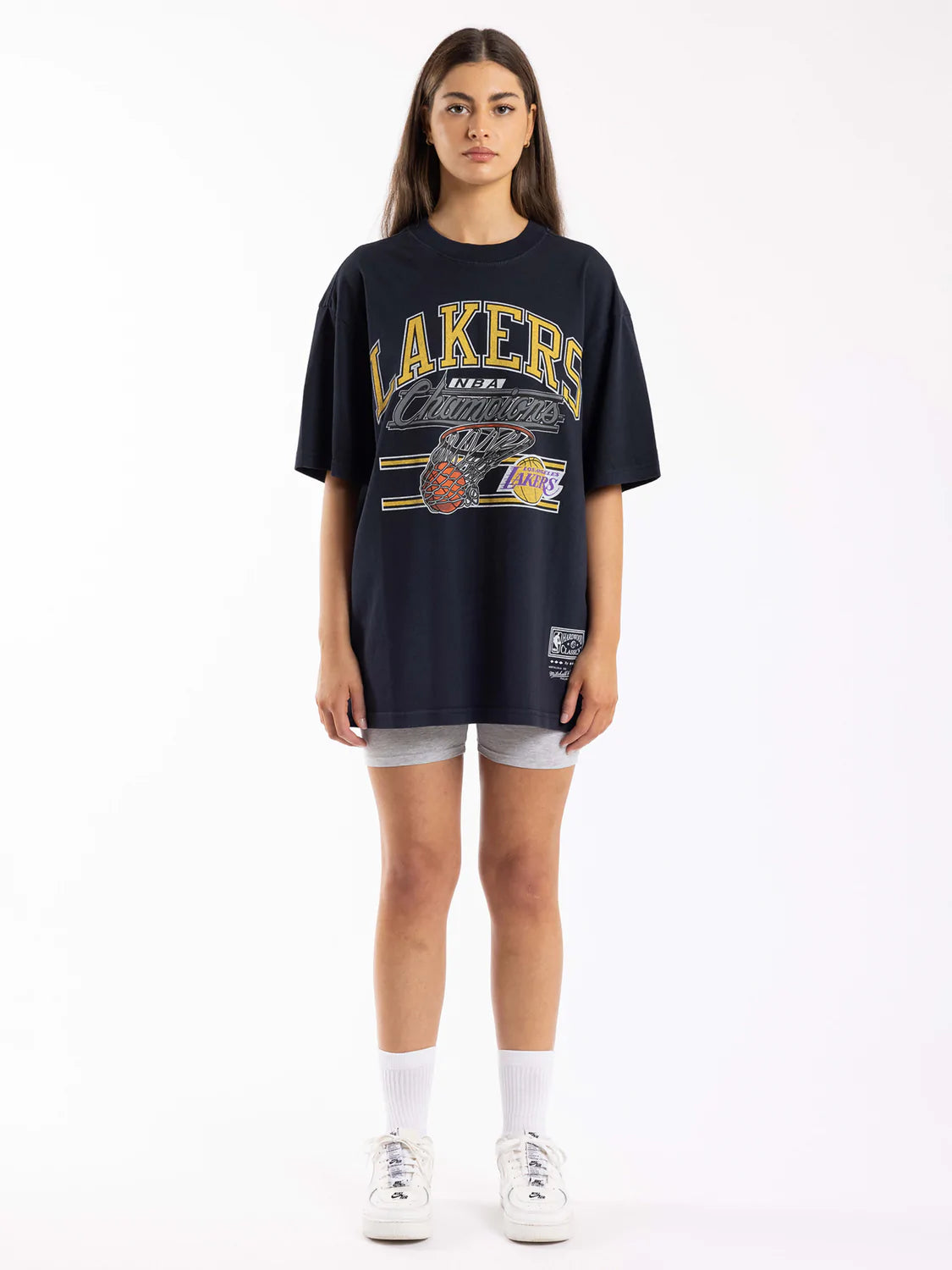 MITCHELL & NESS HOOP TEE LAKERS - VINTAGE BLACK